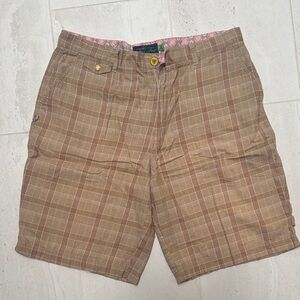 Five Four Brown Plaid Men's Shorts 36